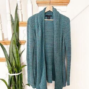 Calvin Klein Jeans Cardigan Sweater Blue Cotton Long Sleeve Open Front Size S